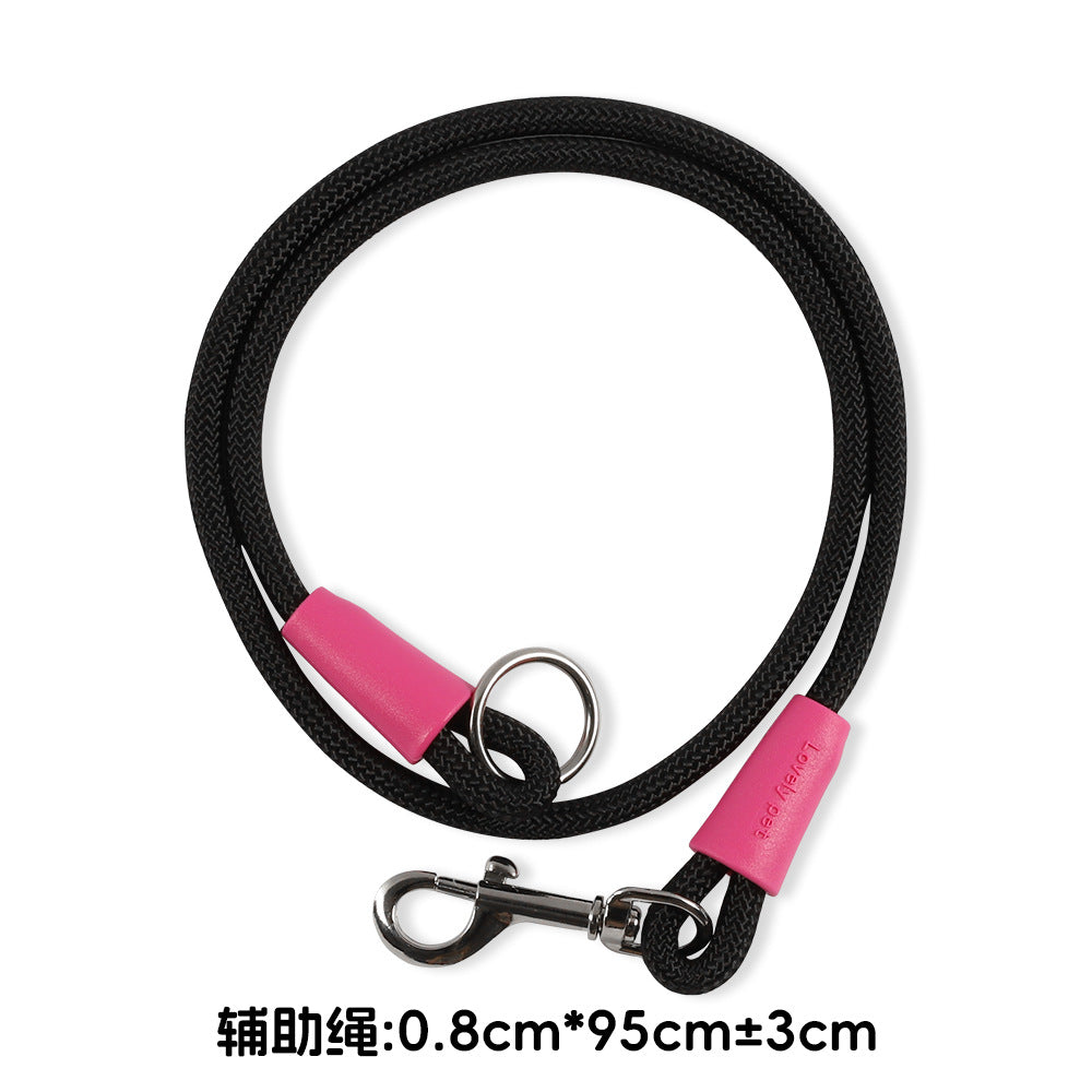 Dog leash, crossbody cloud bubble foam grip contrasting color P rope, puppy out pet walking dog rope