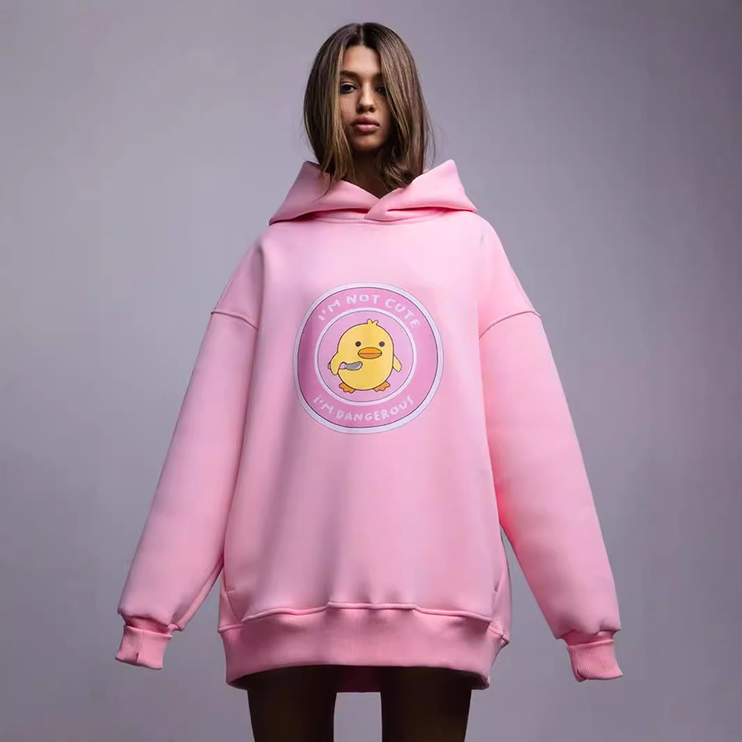 Hoodie sweater European and American autumn and winter new women's ins loose sports and leisure printed hooded sweater