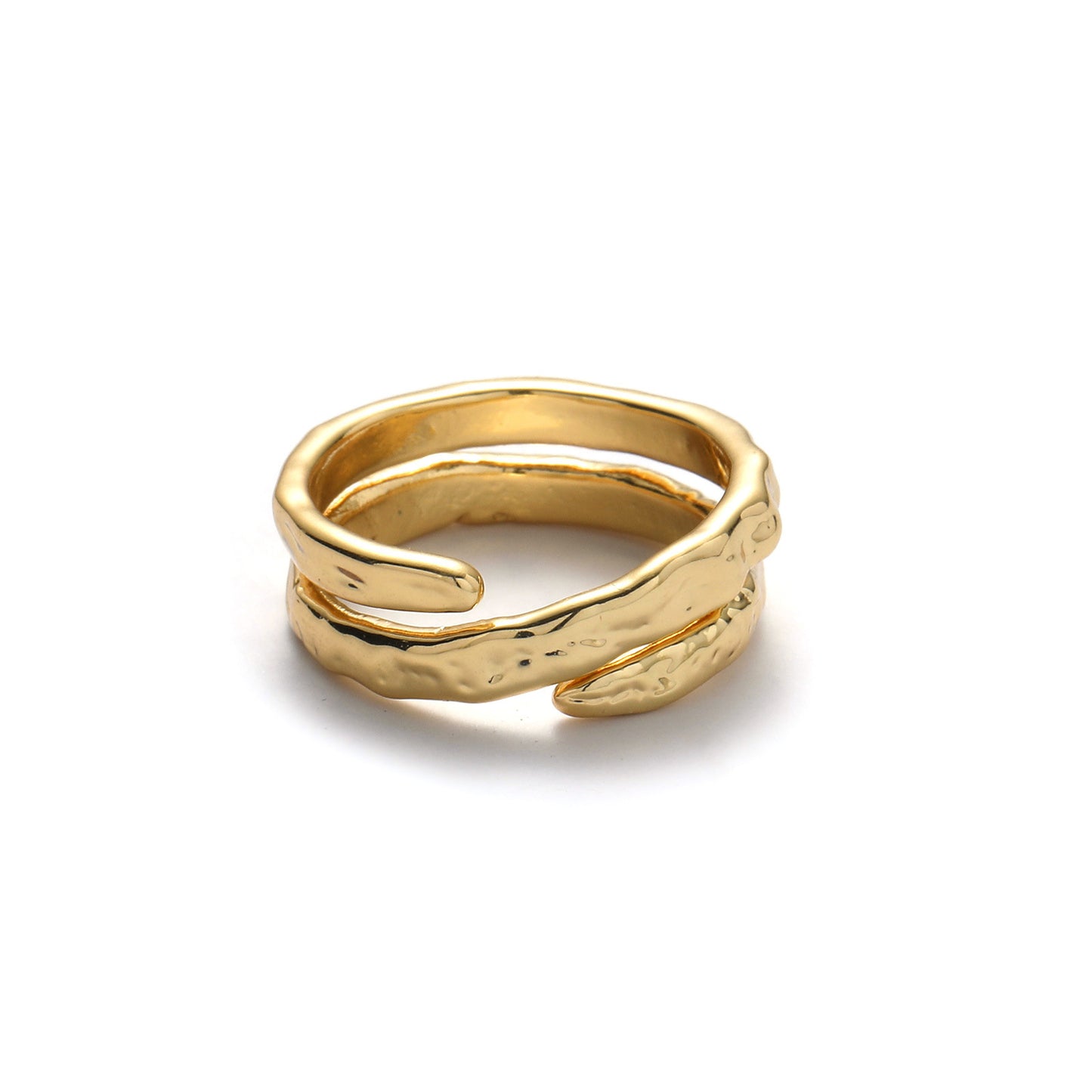 Design sense niche light luxury gold-plated irregular ring women's fashion light luxury simple versatile opening adjustable rings