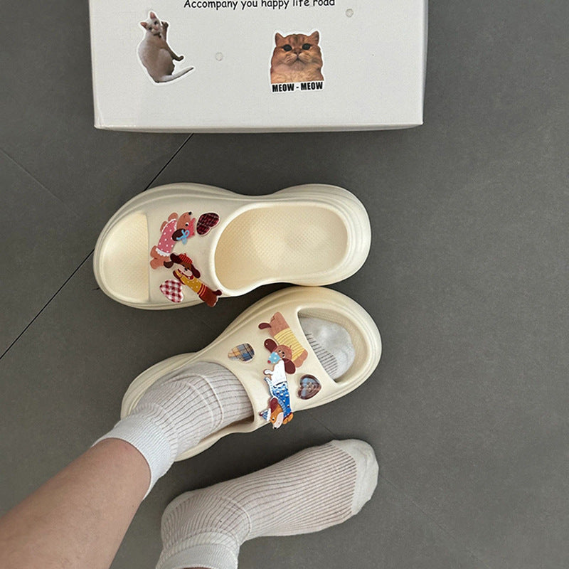 Fashion tribe summer island slippers women's outerwear spring and summer explosion EVA thick-bottomed beach one-word drag