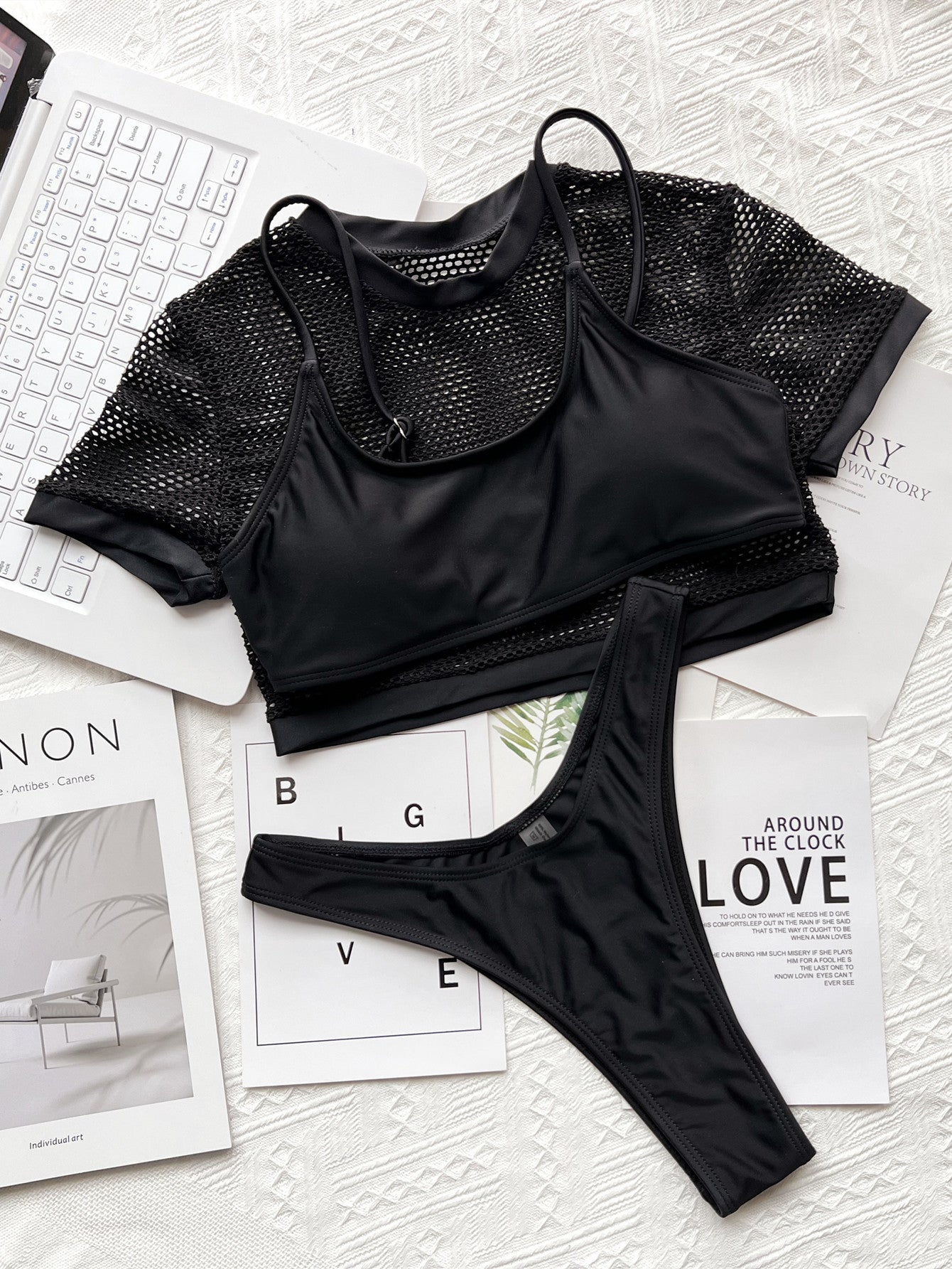 Three-piece outer single swimsuit bikini new swimsuit women's solid color split swimsuist new swimsuits