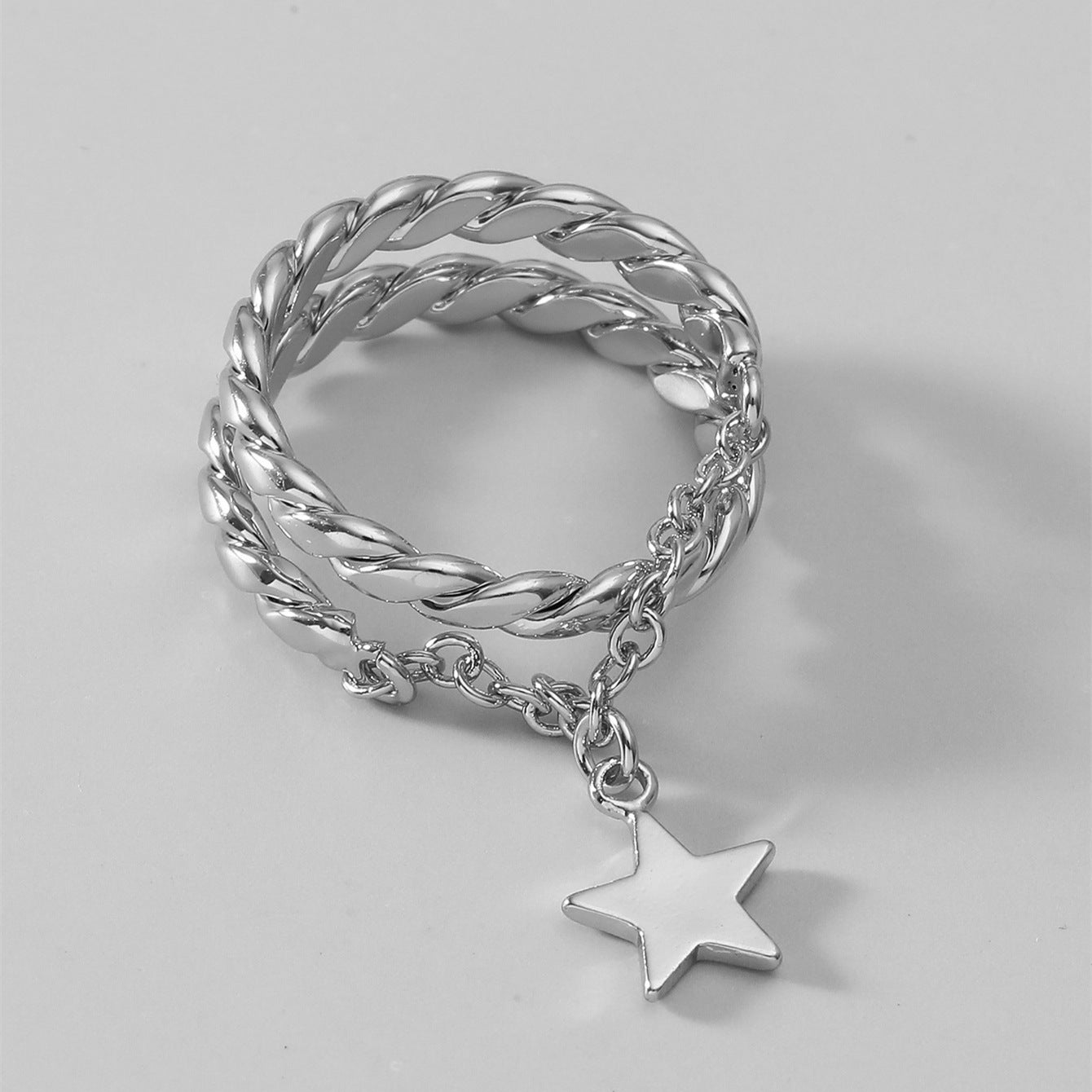 DIY Internet celebrity trend simple double-layer new ring Japanese and Korean advanced opening adjustable rings