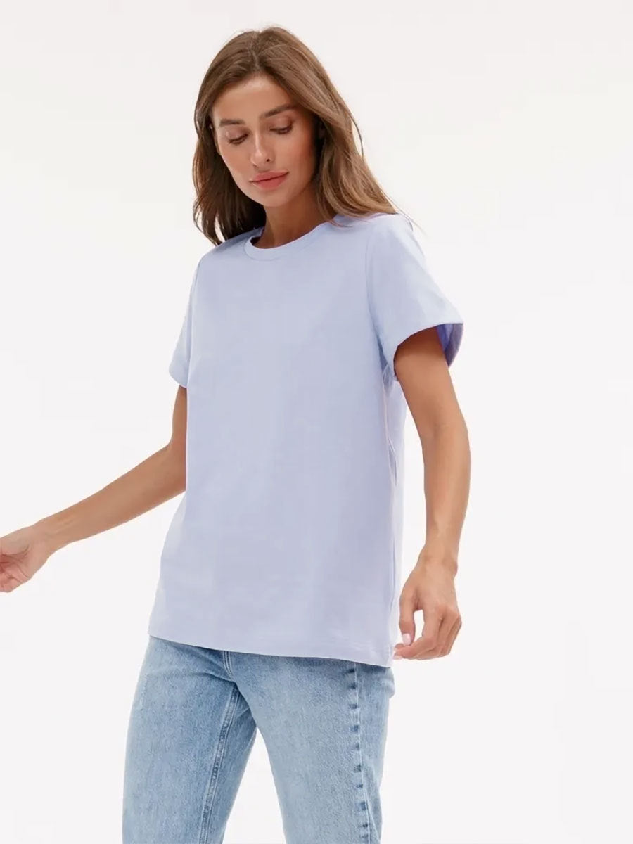Short-sleeved T-shirt European and American summer new women's fashion casual home commuting versatile round neck short-sleeved T-shirt