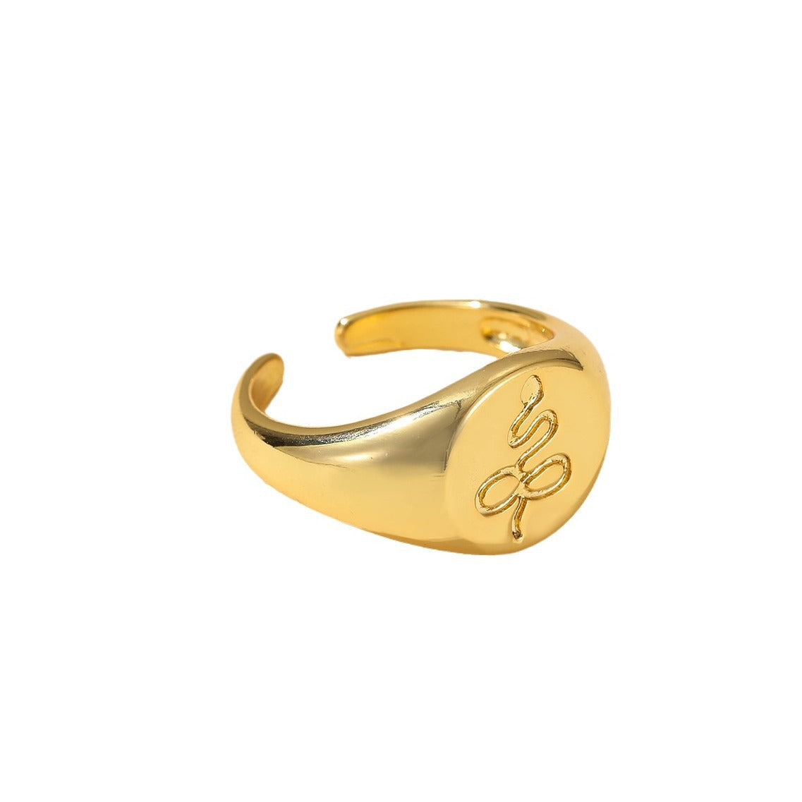 European and American glossy oval opening adjustable ring women's fashion light luxury retro simple versatile index finger rings