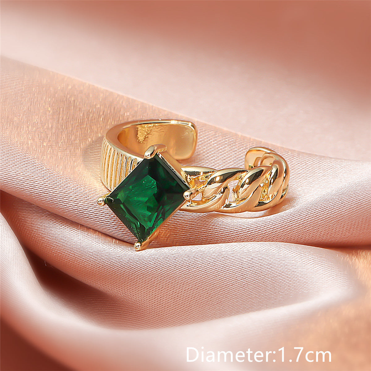 Exaggerated fashion geometric ring women, temperament light luxury opening adjustable rings jewelry