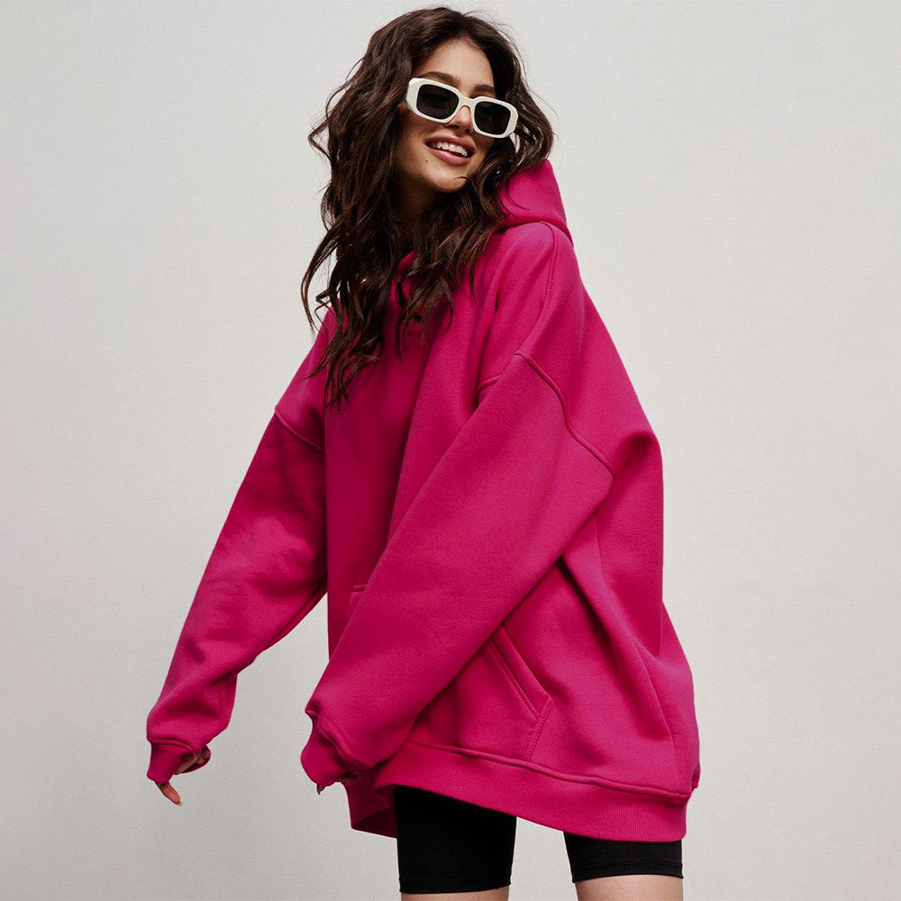 Hoodie European, American autumn and winter new street neutral wind fleece loose pocket hooded sweater