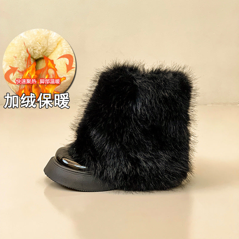 Short boots slim Martin boots pant tube boots women's summer new muffin thick-soled big head fashion stacking boots shoes