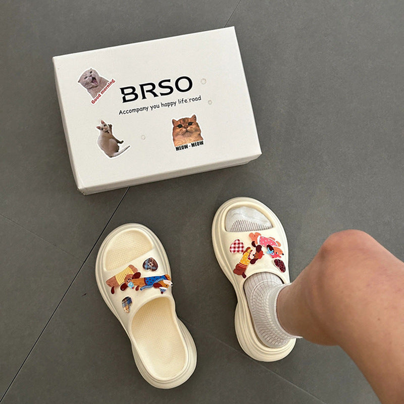 Fashion tribe summer island slippers women's outerwear spring and summer explosion EVA thick-bottomed beach one-word drag