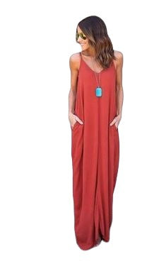 Spring and summer women's clothing, European and American sexy suspender dress splicing long dress beach dress