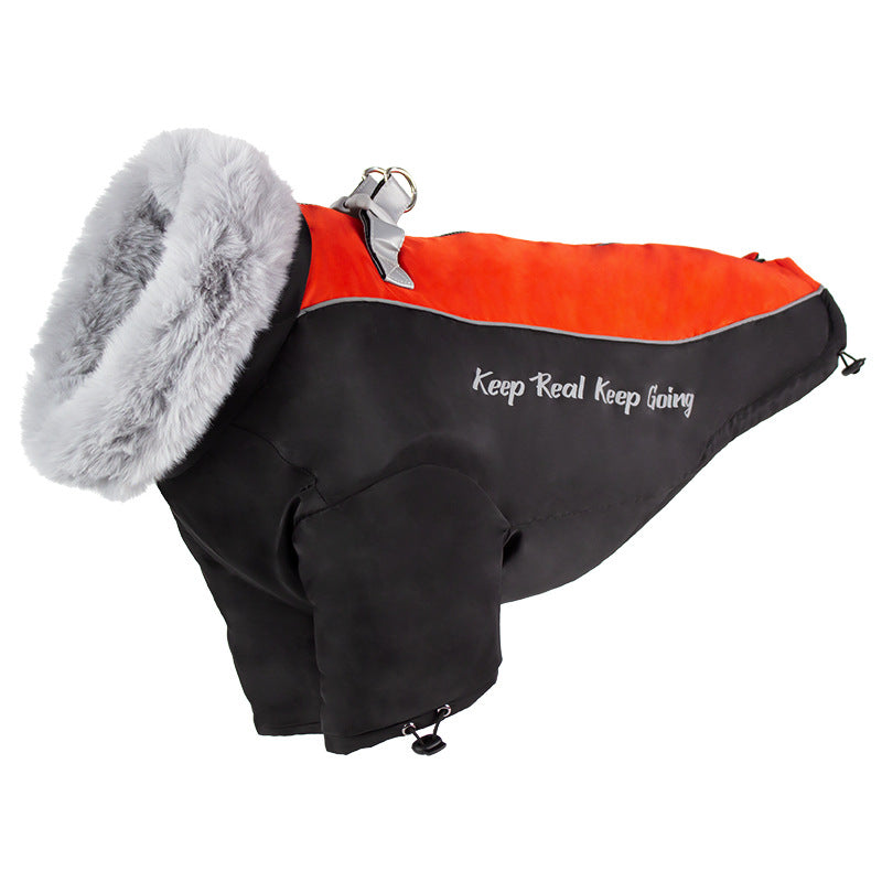 New pet clothes piled and thickened windproof and waterproof dog clothes reflective medium and large dog cotton-padded clothes wholesale dog toy