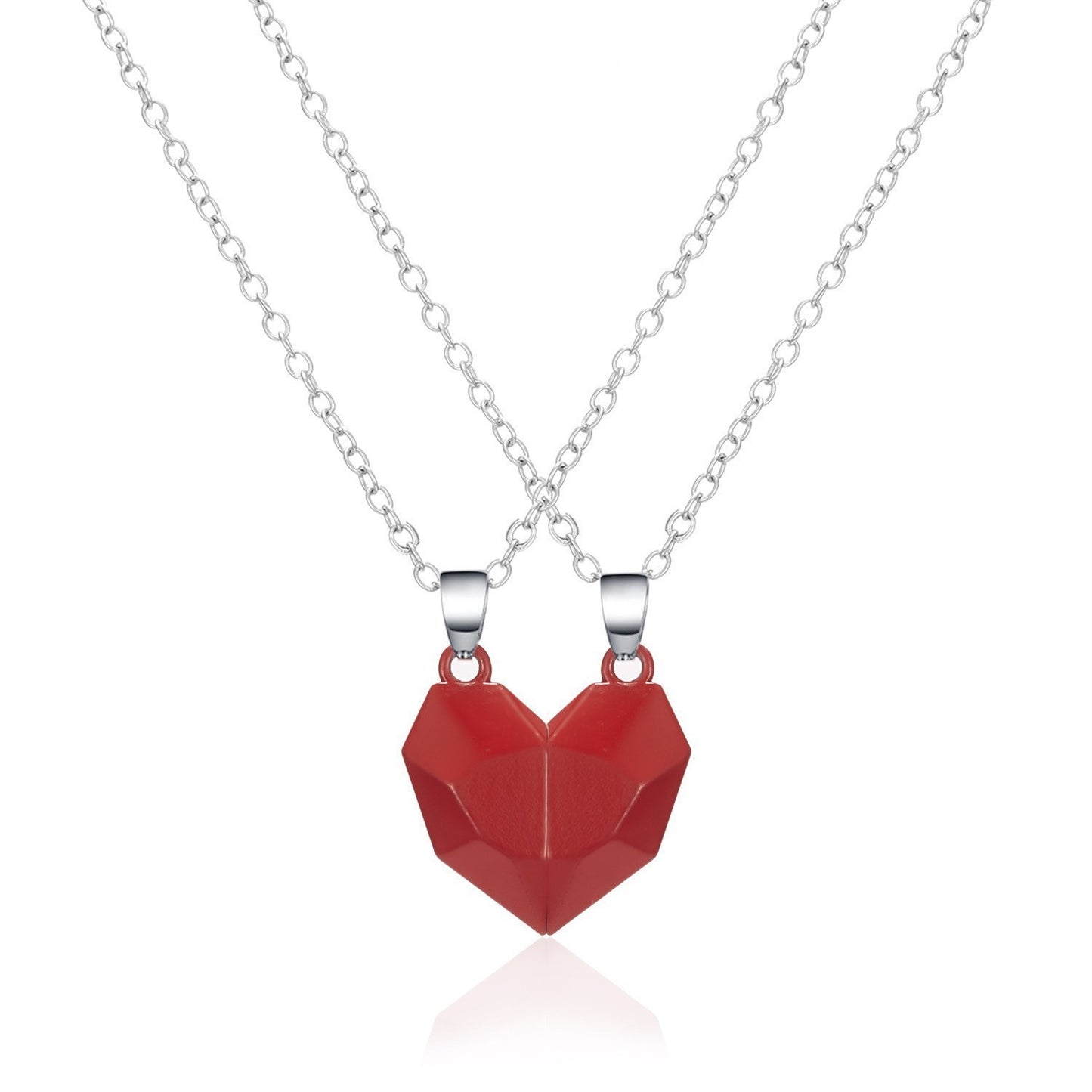 Dragon and Explosive Couple Love Item Magnet Necklace, Wishing Stone Pendant Heartbreak Clavicle Chain Heart Necklace