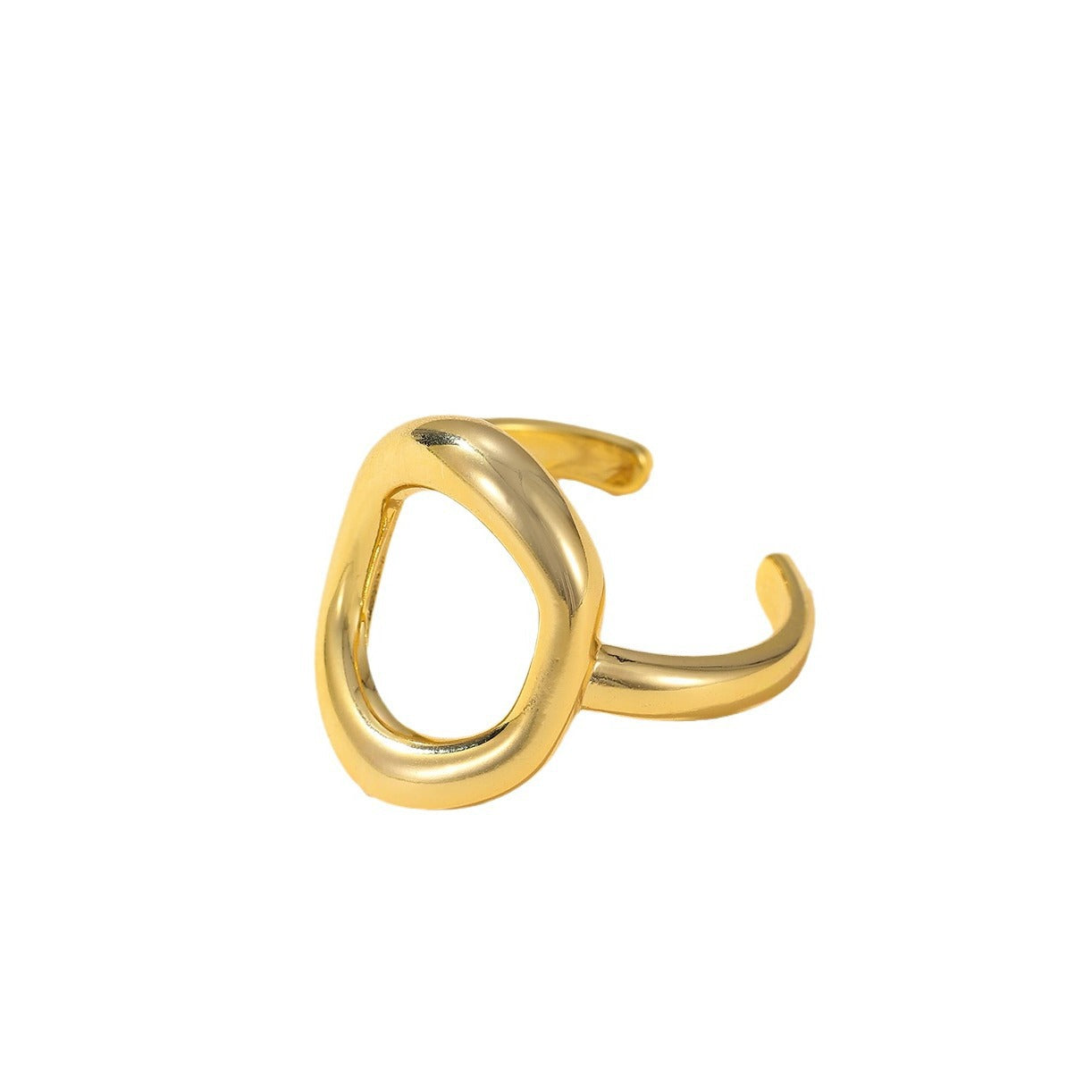European and American hollow irregular geometric oval open ring women's fashion simple daily versatile index finger rings