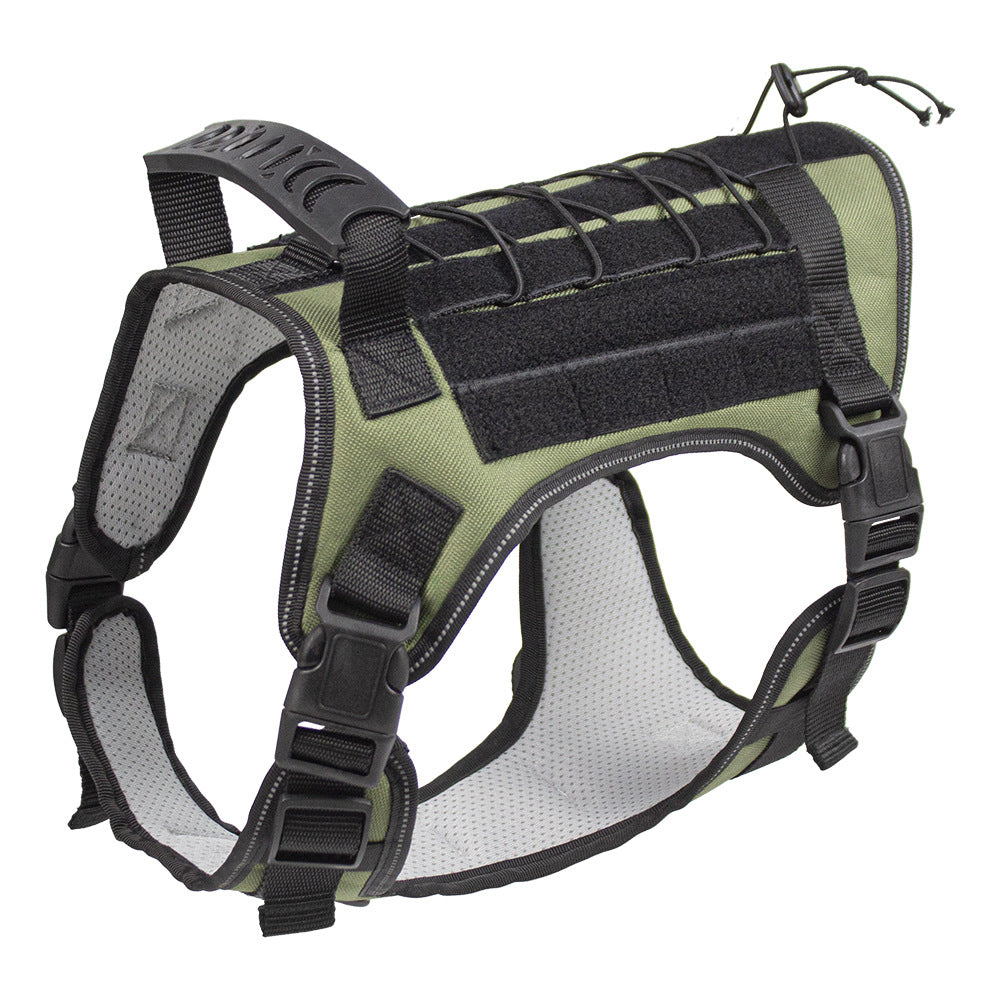 Dog leash, outdoor medium and large dog pet chest back explosion-proof tactical training dog chest back dog toy