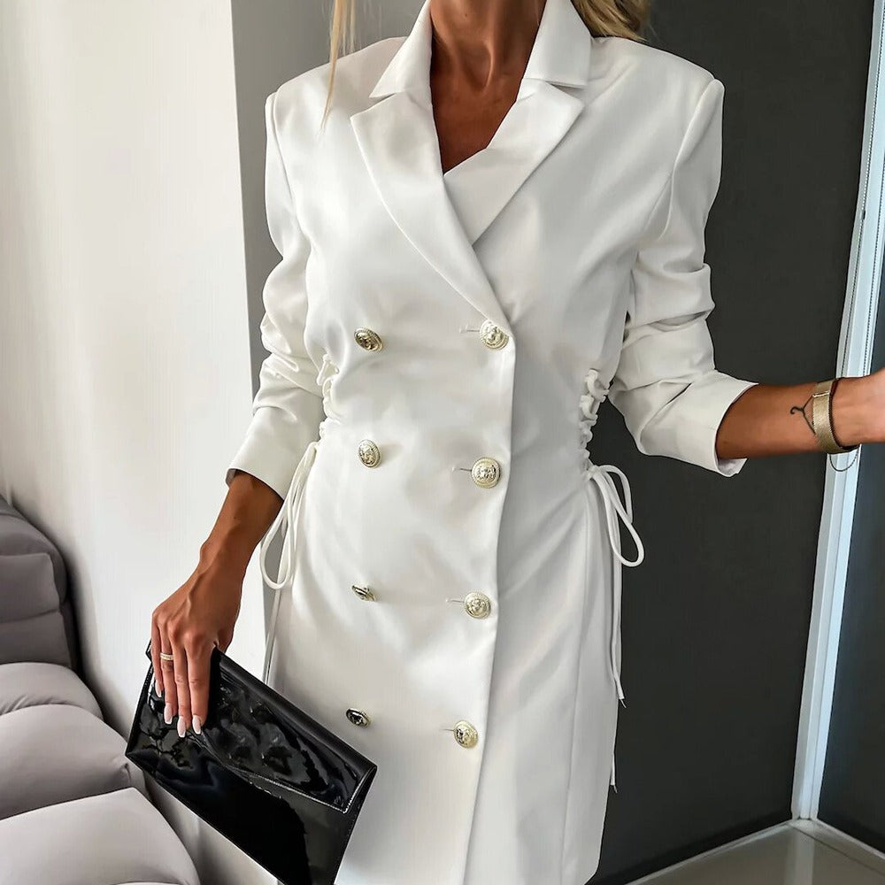 New product hot sale autumn and winter women's fashion V-neck lace-up suits dress jackets