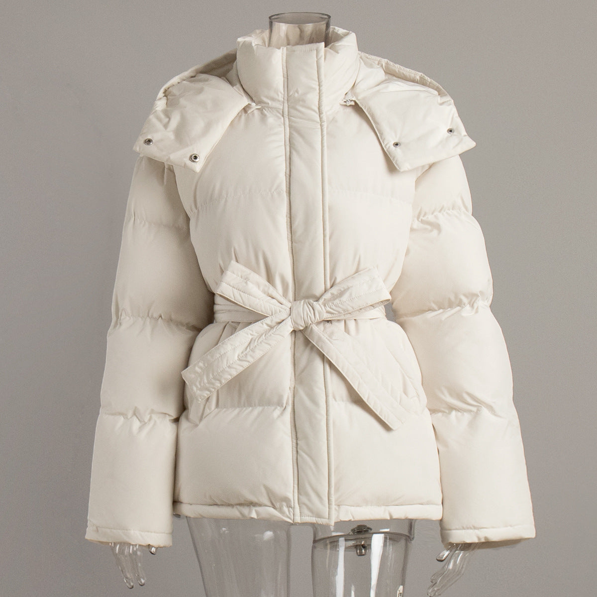 Hooded cotton jackets European and American new femininity hooded thickened warm versatile zipper bread clothes