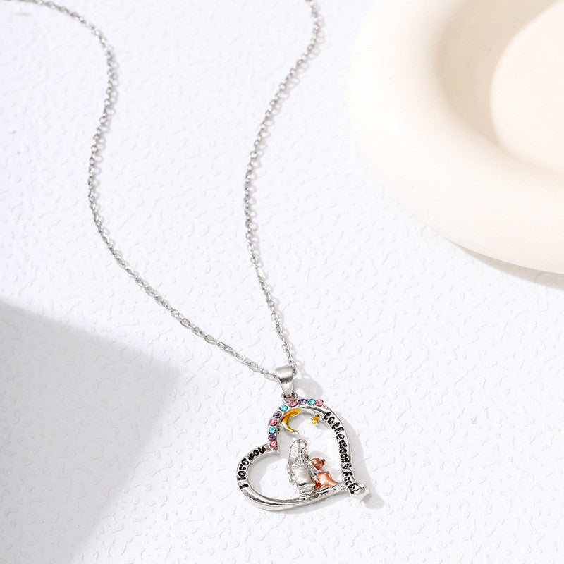 New Endless Love Mother and Daughter Necklace Women's Elegant Diamond-set Design Pendant Personalized Versatile Chain Jewelry