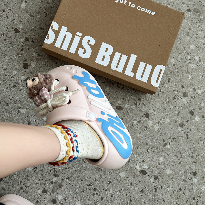 EVA women's hole shoes trendy ins popular summer fashion couple hole shoes go out at home two wear garden shoes slippers