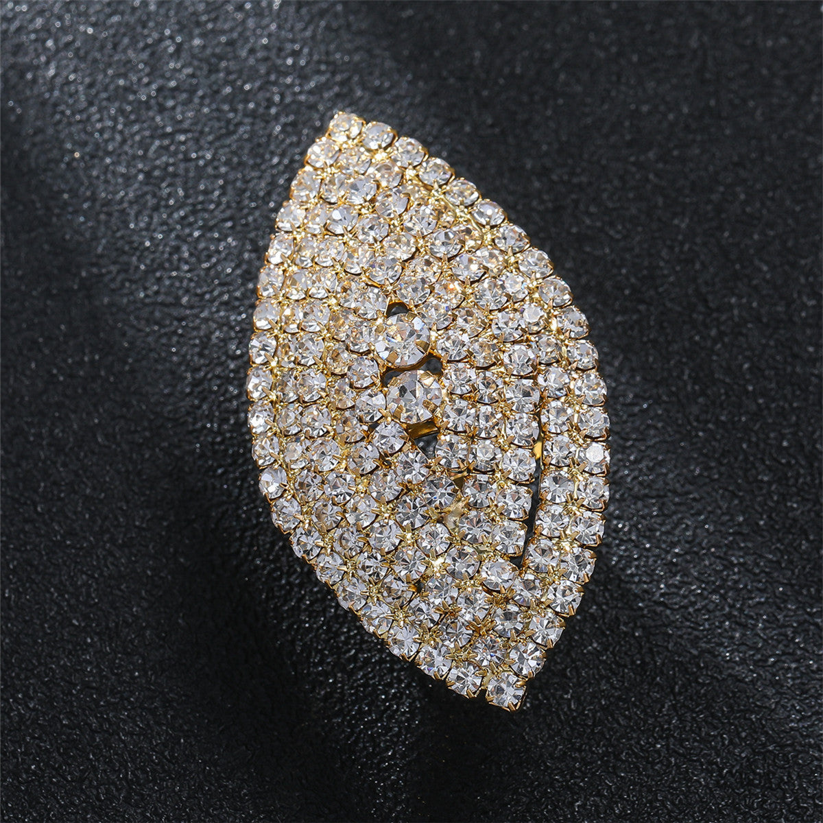DINGKA geometric rhinestone ring femininity shiny full diamond opening adjustable rings ring hand jewelry
