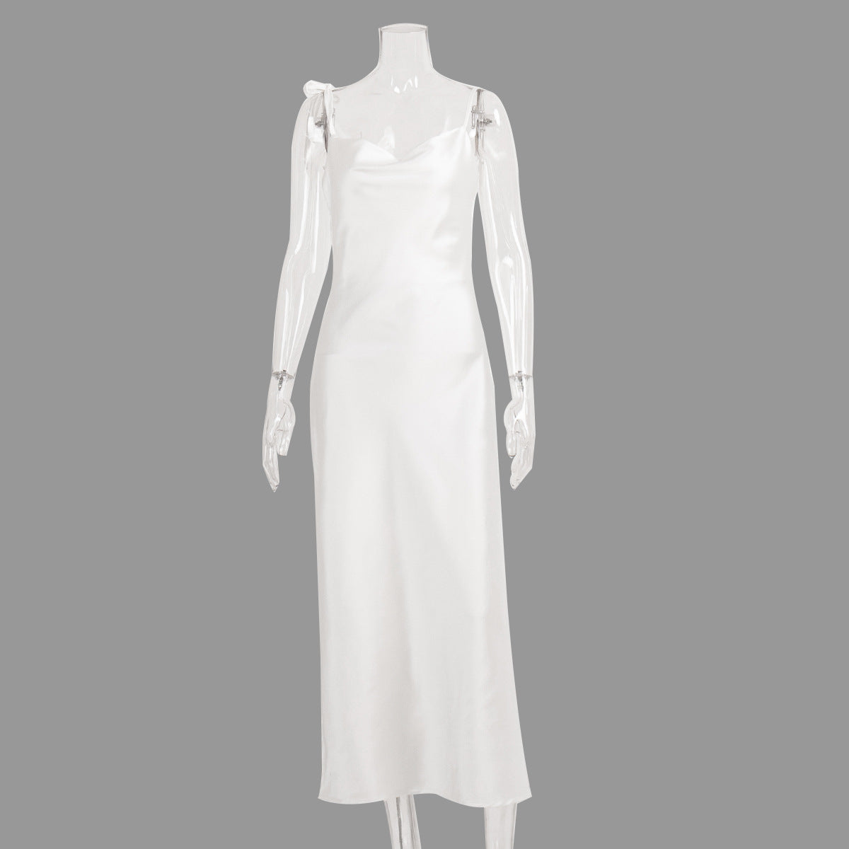 Swinging neck suspender dress European and American summer new hot high split backless strap suspender skirt