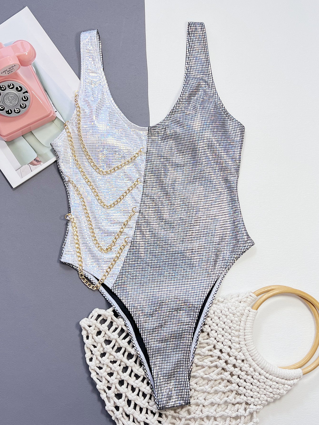 Foreign trade explosion bikini split swimsuit European and American explosion chain swimsuit swimsuit