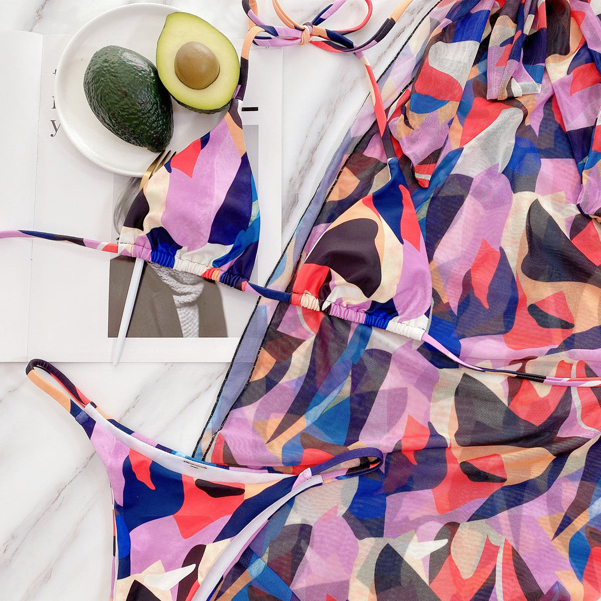 Bikini printed outer single swimsuit bikini new swimsuit women's split swimsuit burst swimsuits