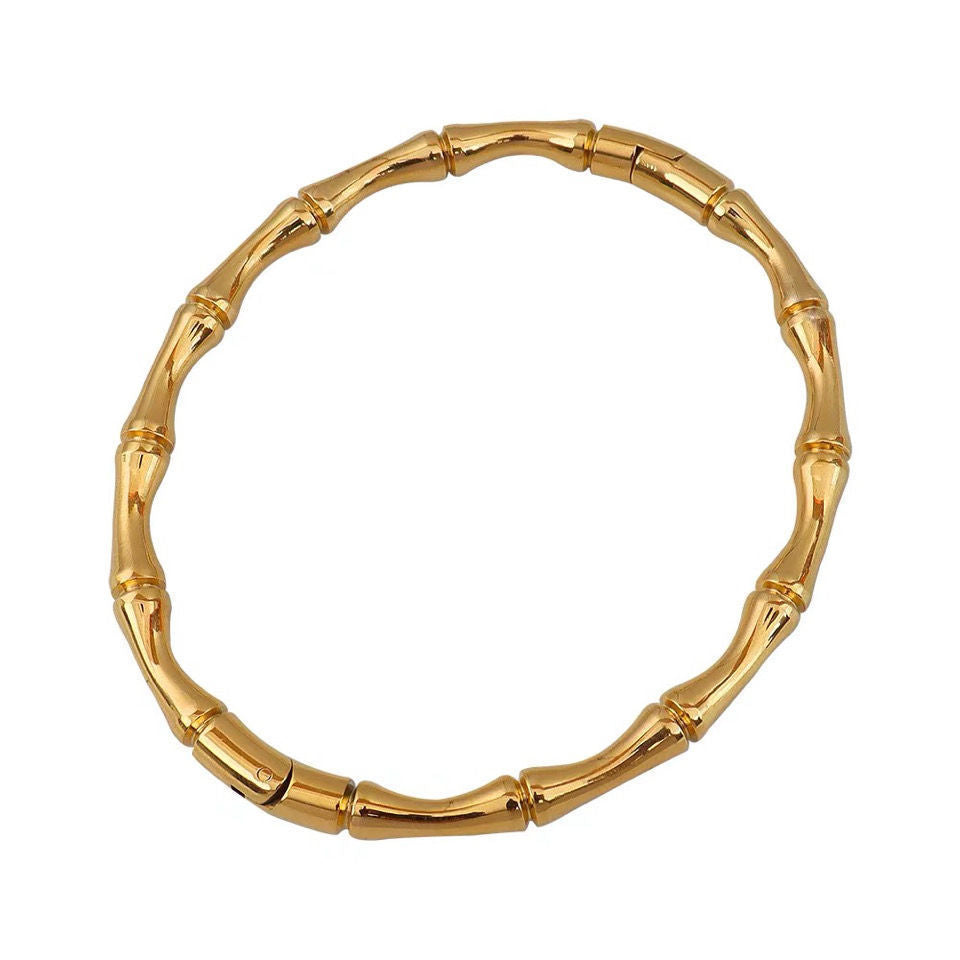 Cross-border hot-selling titanium steel bracelet women's non-fading bamboo buckle niche design sense fashion temperament retro hand jewelry