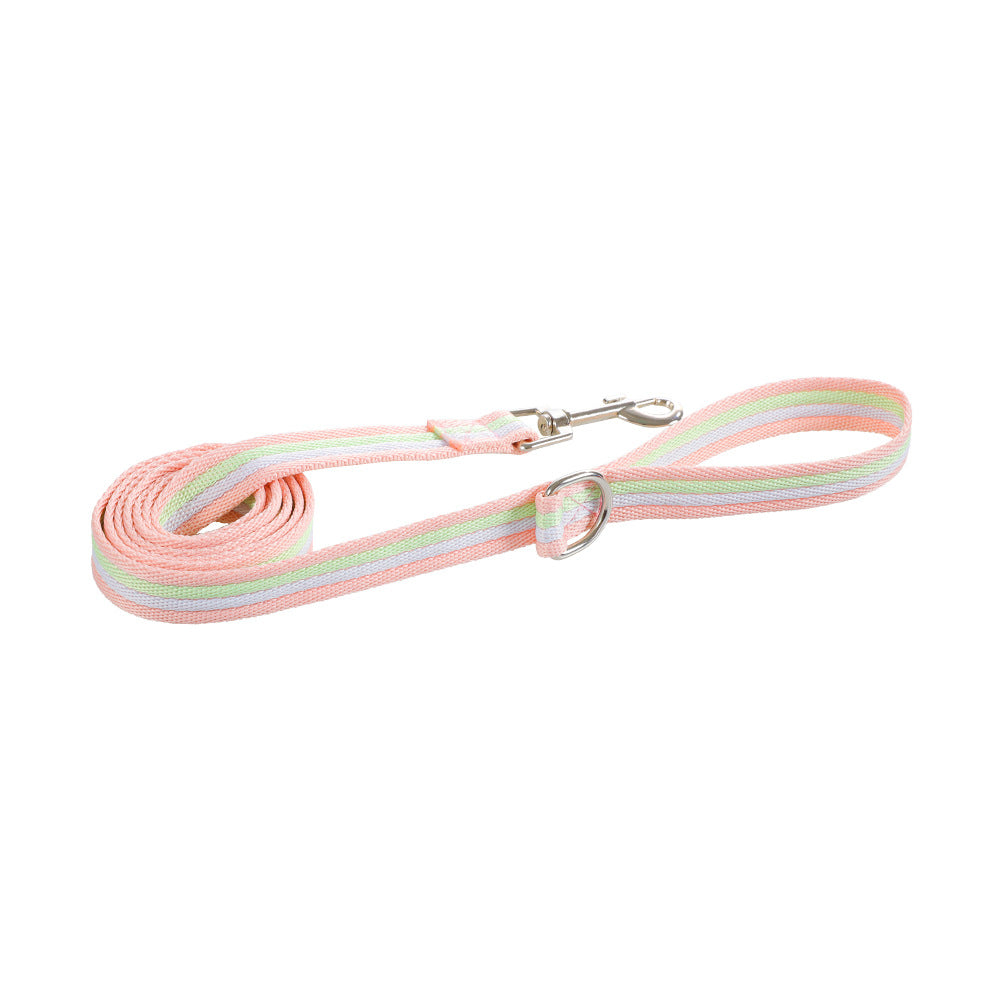 New pet leash, rainbow color dog walking leash, light and breathable, convenient chest strap, spot dog chest back dog toy