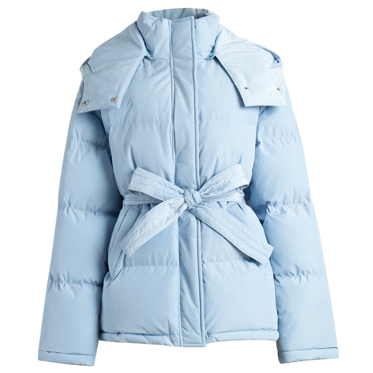 Hooded cotton jackets European and American new femininity hooded thickened warm versatile zipper bread clothes