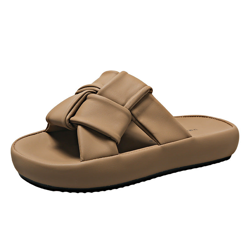 Cool slippers women's summer wear new thick-soled casual non-slip pregnant women's beach sandals lazy fashion one-word drag