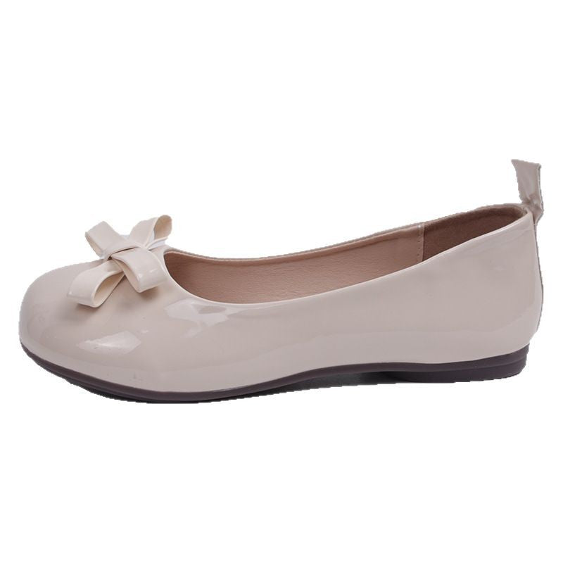 High fashion shallow mouth Mary Jane shoes women's spring and summer new niche round head with skirt bow flat shoes beanie shoes