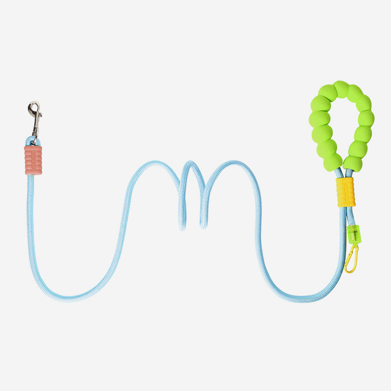 Dog leash, crossbody cloud bubble foam grip contrasting color P rope, puppy out pet walking dog rope