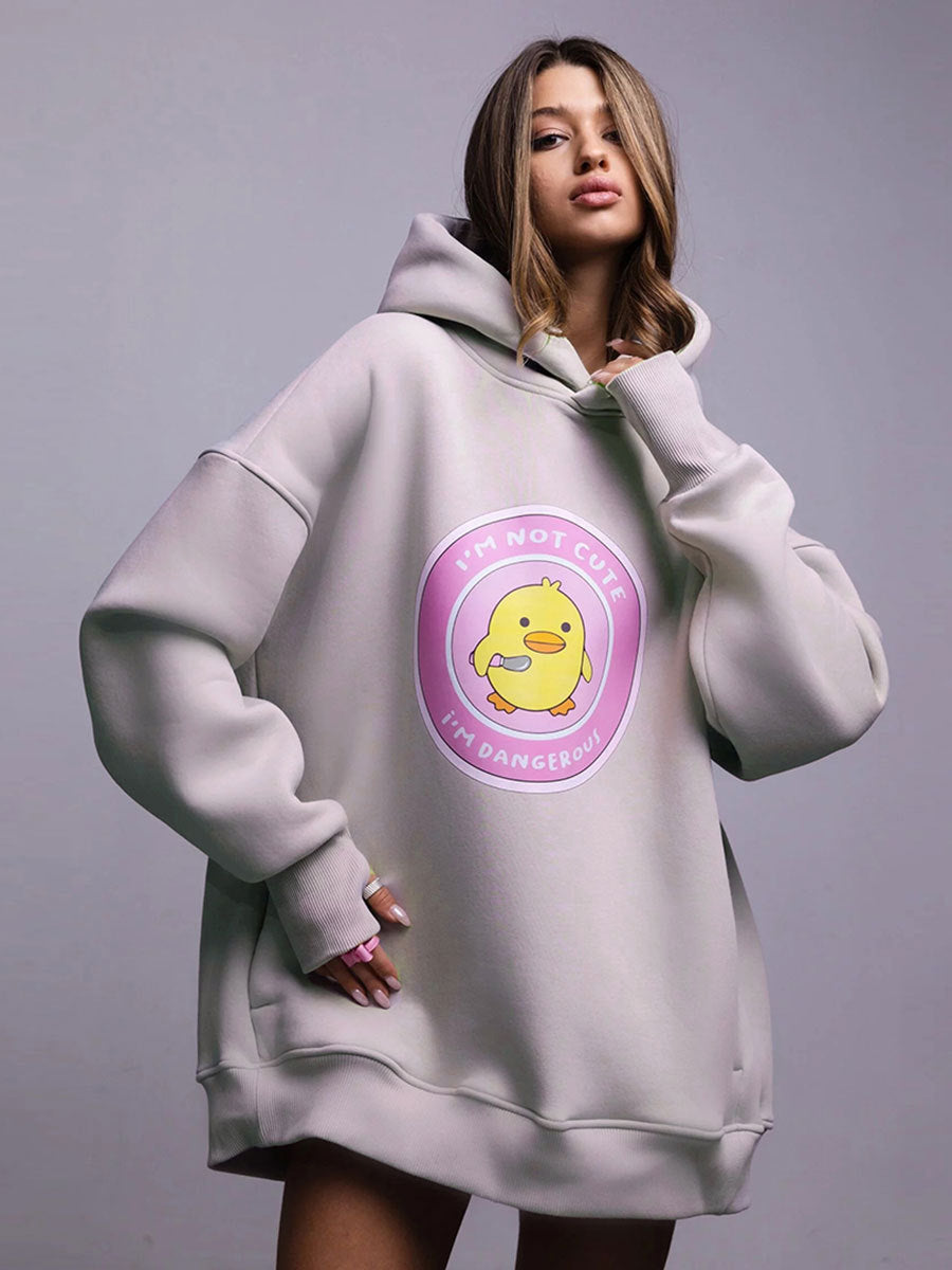Hoodie sweater European and American autumn and winter new women's ins loose sports and leisure printed hooded sweater
