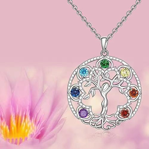 Dragon and new, personalized fashion hollow tree of life micro diamond men's and women's collarbone chain pendant necklace