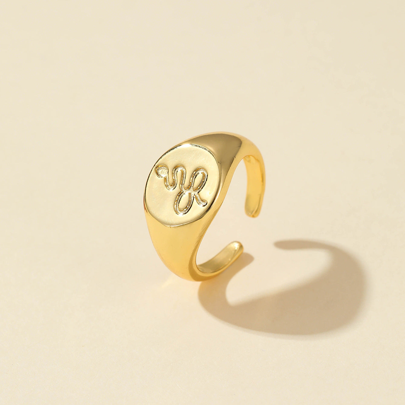 European and American glossy oval opening adjustable ring women's fashion light luxury retro simple versatile index finger rings
