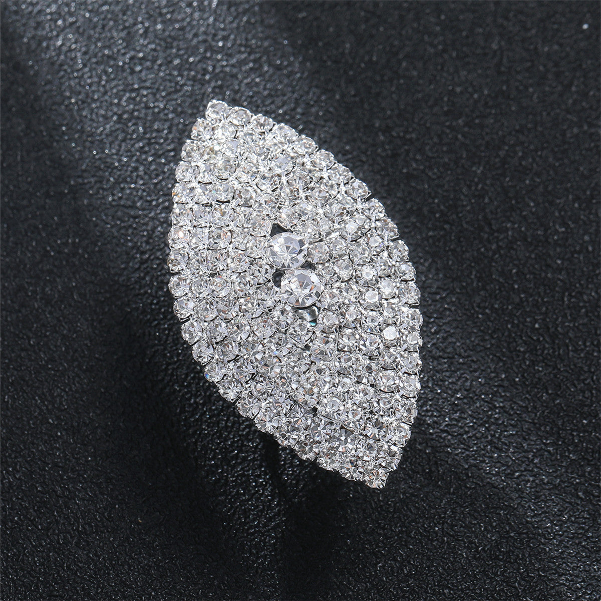 DINGKA geometric rhinestone ring femininity shiny full diamond opening adjustable rings ring hand jewelry