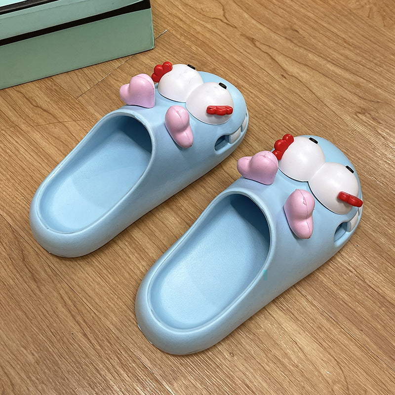 Funny personality hole shoes women's outer wear cartoon cute student indoor non-slip home bag head cool slippers summer