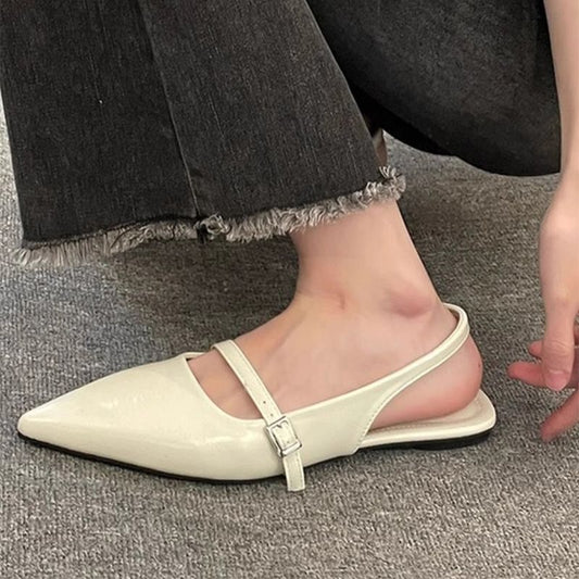 Flat bottom versatile bag head sandals women's shoes new Mary Jane with skirt pointed temperament niche single beanie shoes