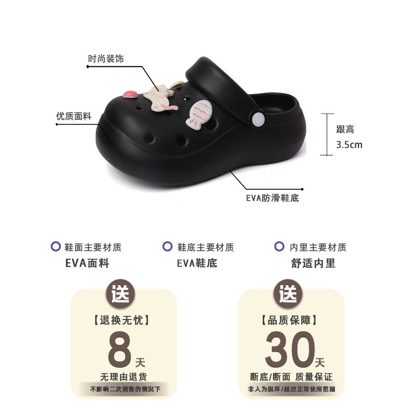 Cute cartoon hole shoes women's summer new stepping on shit soft-soled sandals women's slippers summer wear beach shoes