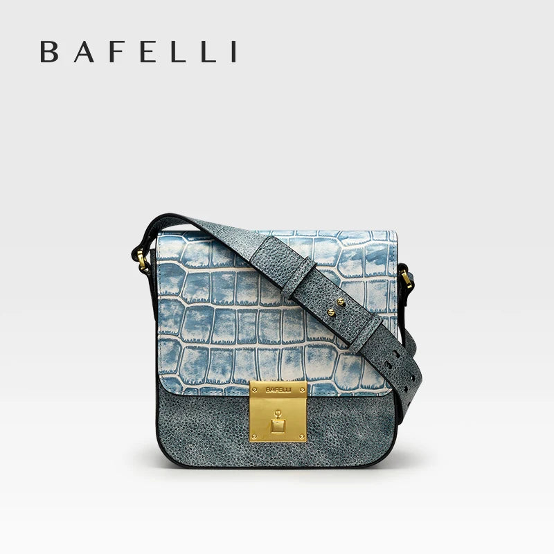 BAFELLI K GOLD WOMEN'S NEW FASHION BAG LEATHER ORIGINAL DESIGNER LUXURY BRAND TRENDING SHOULDER PURSE CASUAL STYLE