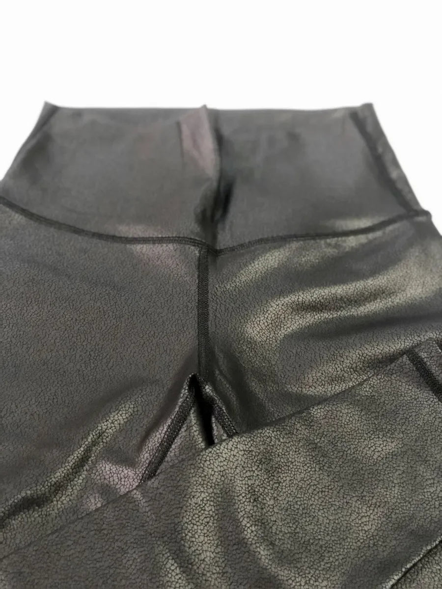 Leather Like Shiny Gym Leggings Women Euro Size Sexy Leggings Push Up GYM Tights High Rise Stretchy Matt Glossy Yoga Pant