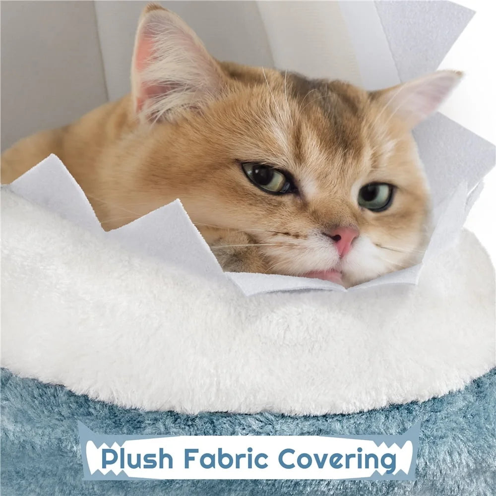 Ocean-Themed Cat Tree Large Multi-Level Condo Shark Bed Fish Perch Sturdy Scratch Post Cats cat toy