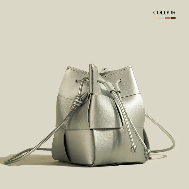 New Small Weave Bucket Drawstring Shoulder Cross Bag Female bag Woven Handbag Luxury Bag sss Express Designer Famous Brand Bags