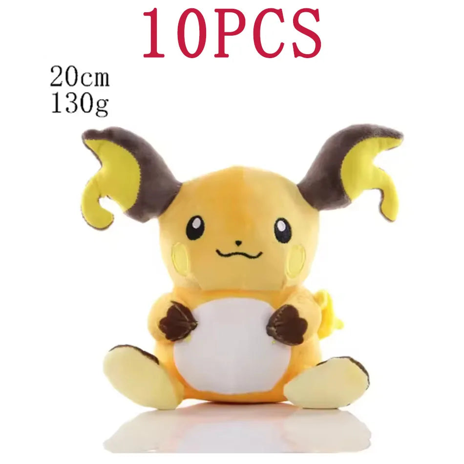 10PCS 20cm Pokemon Stuffed Plush Toy Kawaii Pikachu Anime Doll Kids Birthday Kawaii Cute Soft Children Stuffed Plush