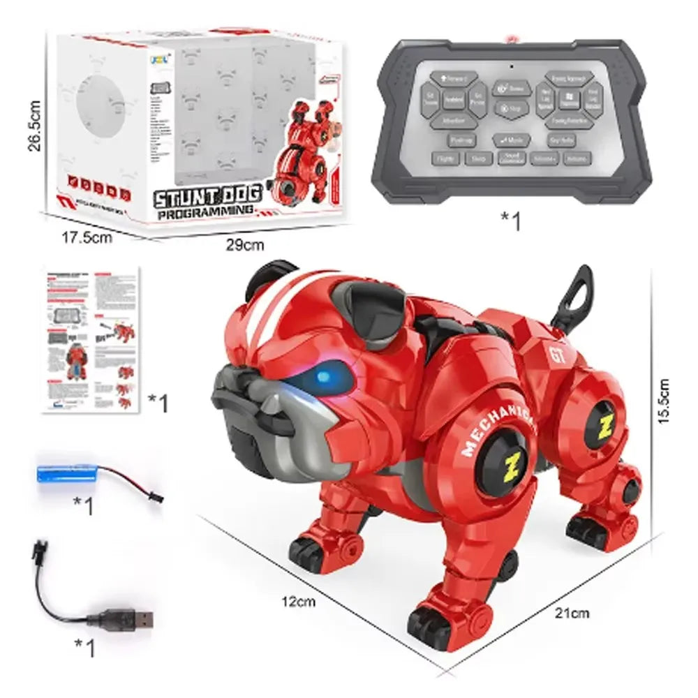 Free Shipping Electric Robot Dog Toy Intelligent Voice Control Simulation Bulldog Mechanical Dog Colorful Cool Light Music Toys