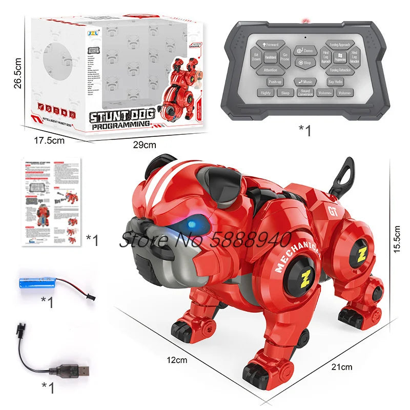 Parent-Child Interaction Touch Sensing Remote Control Robot Dog Bulldog Flexible Limbs Auto Demo Intelligent Pet AI RC Toy Dogs