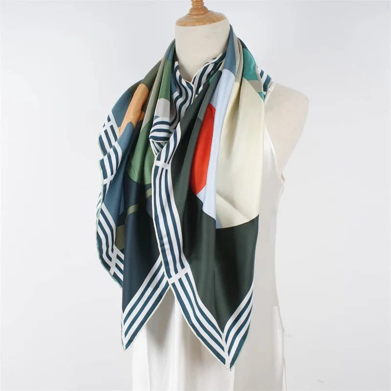 100% Natural Silk Scarf Shawl Large Square Silk Head Scarves Hijab 35"x35"