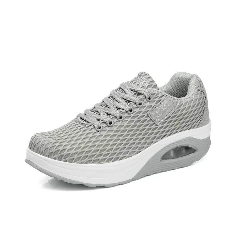 Manufacturer Spring Breathable Large Net Rocking Shoes For Women Fashionable Sports And Casual Shoes Korean Style Mesh Thick Sole Comfortable Sneakers