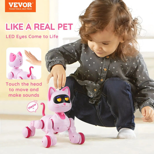 VEVOR RC Robot Cat Toy for Kid Talking Dancing Touch Remote Control Programmable Toy