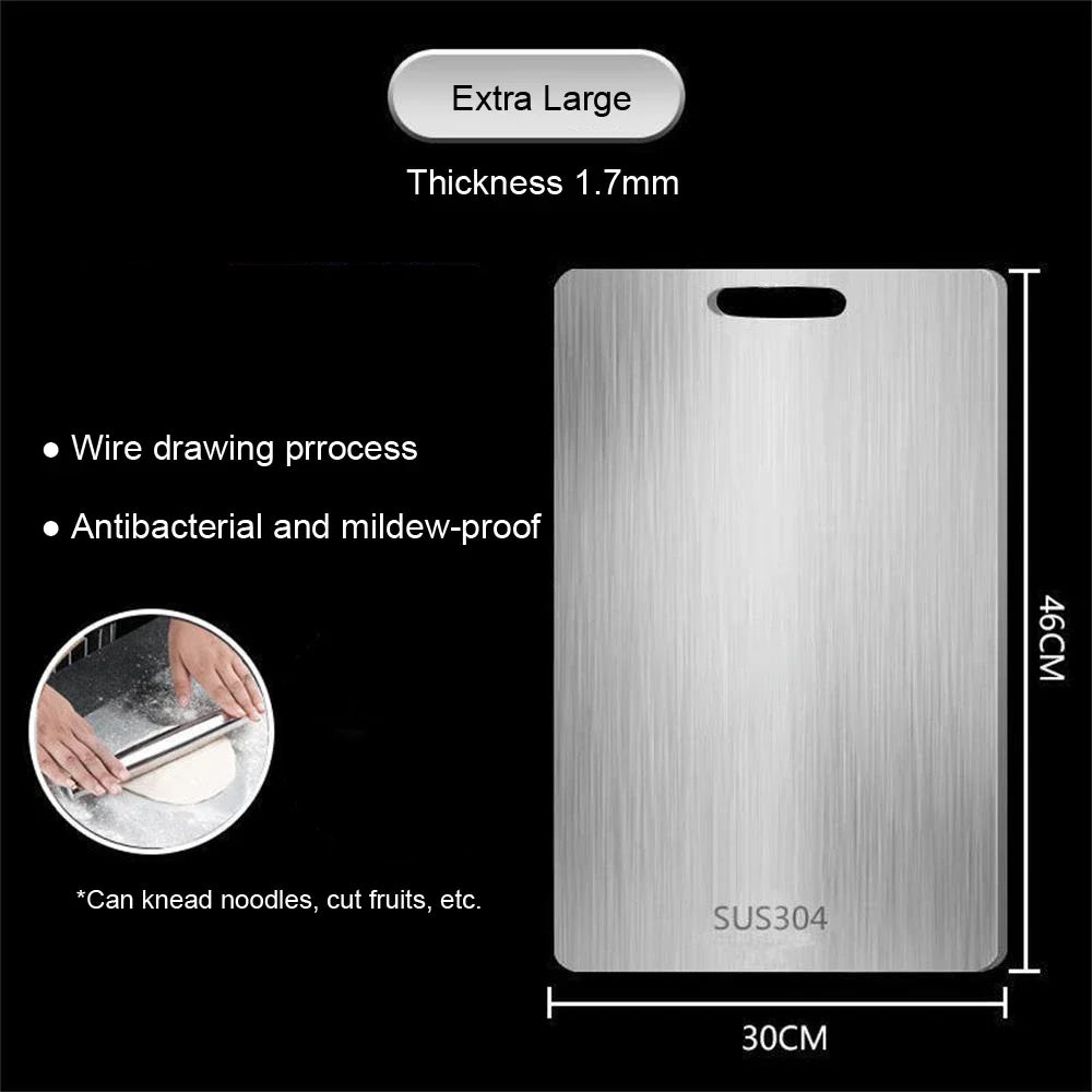 manufacturer 316 Stainless Steel Panel and Chopping Board Kitchen Household Thickened Double Sided Cutting Board Block Kneading Dough Board Kitchen gadgets