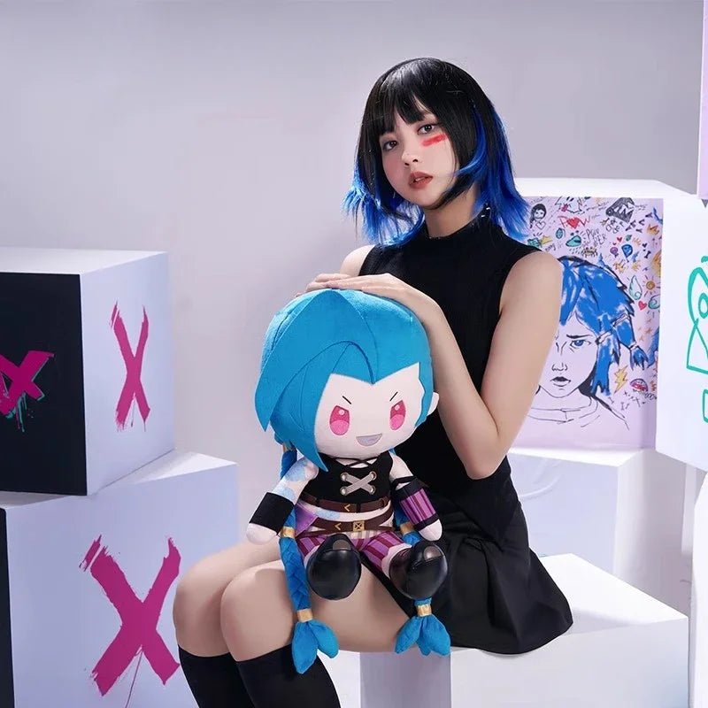 40cm JInx Plush Arcane League of Legends Plush Toy Game Peripheral Plushie Cute Soft Stuffed Doll Children Birthday Gifts Toys